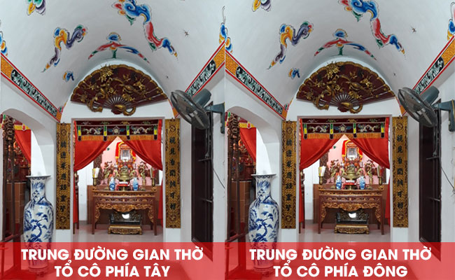 Trung đường gian thờ 2 tổ cô