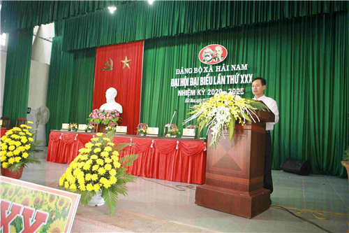 Đại hội đại biểu Đảng bộ xã Hải Nam lần thứ XXX nhiệm kỳ 2020 - 2025. Ông Mai Văn Mạnh được bầu làm Bí thư Đảng ủy xã