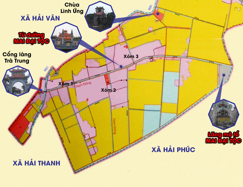 Địa danh thôn xóm thôn Trà Trung hiện nay